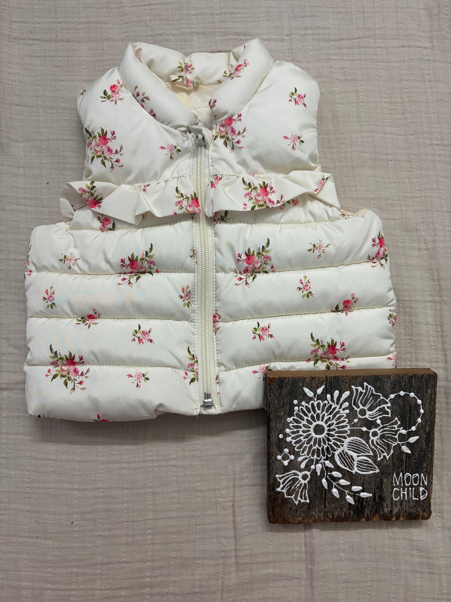 Baby Gap floral puffer vest