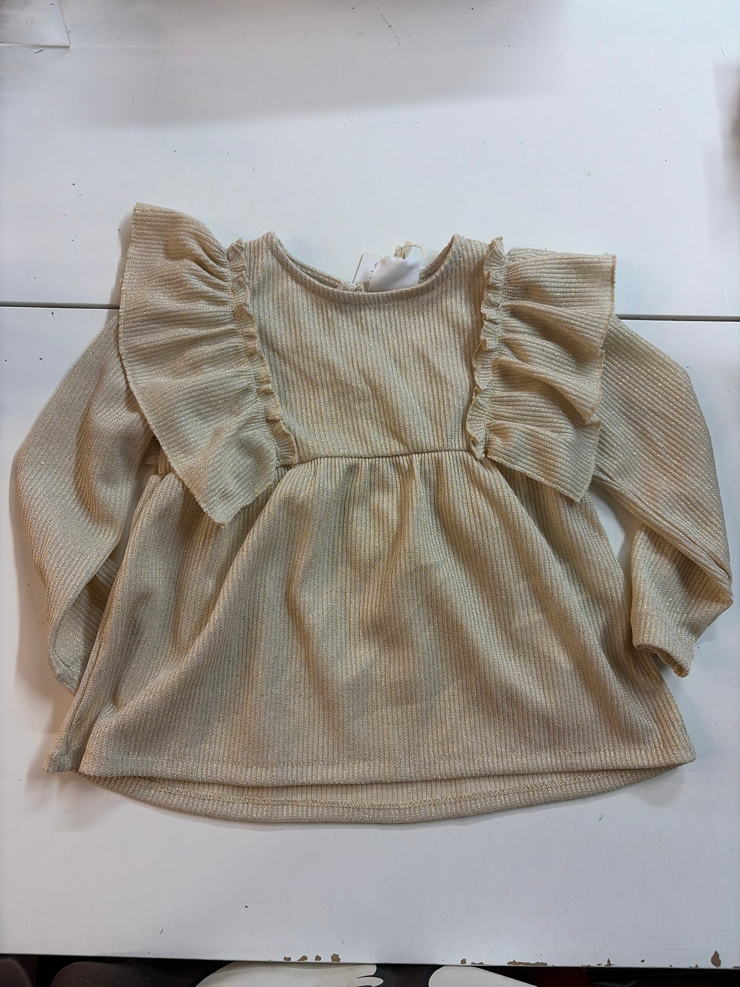 12-18mo ZARA gold dressy ls top