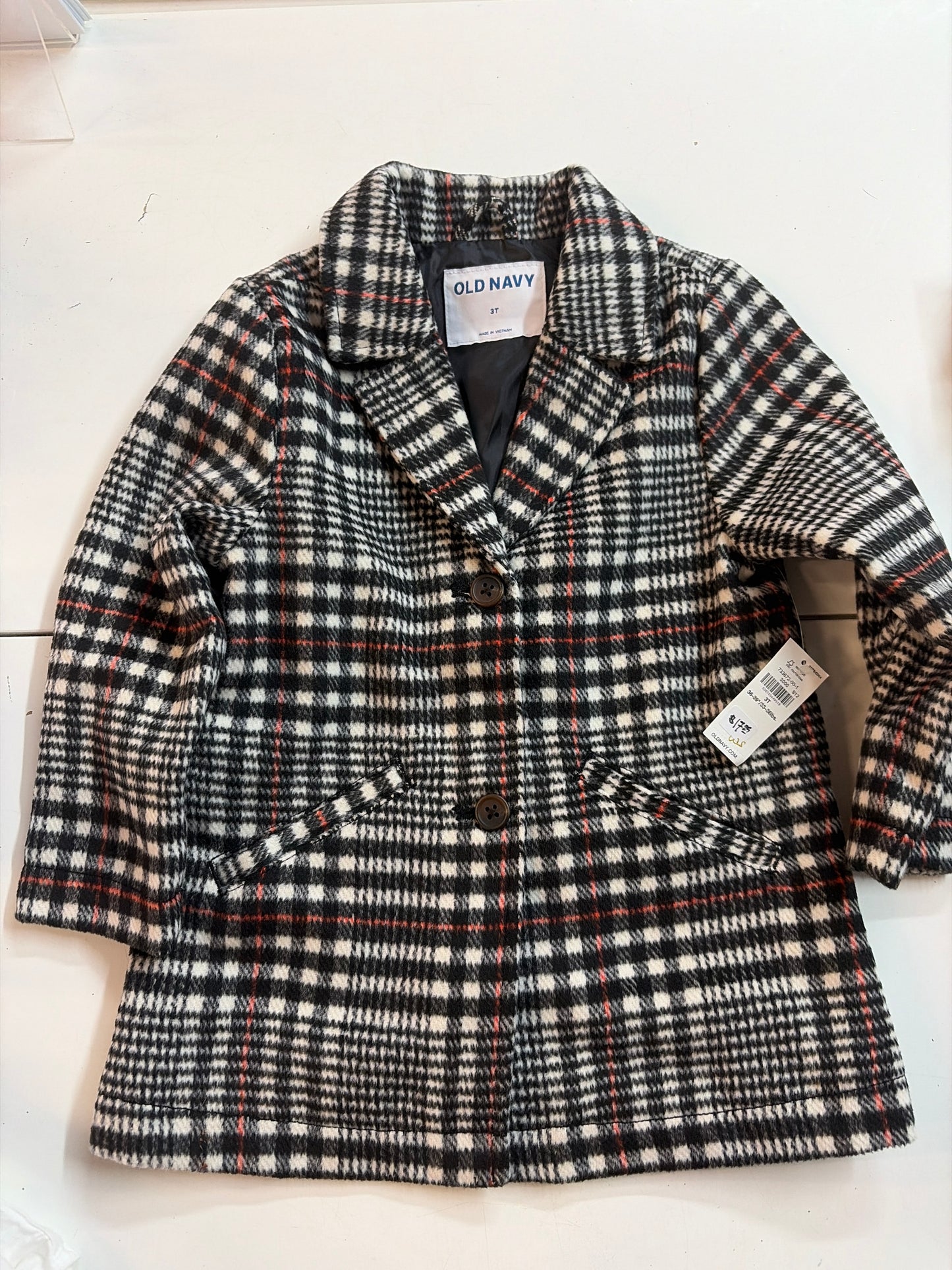 3t Old Navy BNWT plaid peacoat