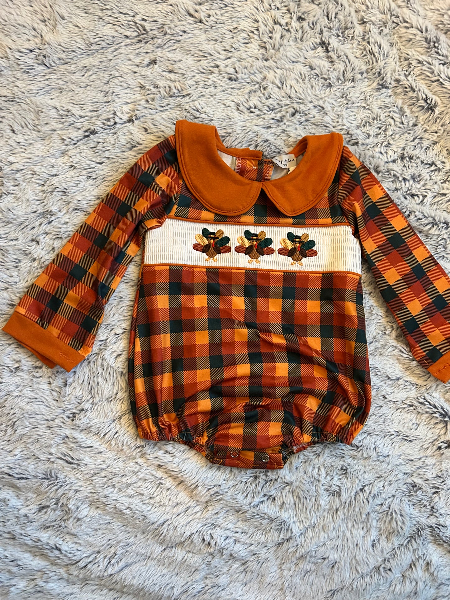12m Abby & Evie Thanksgiving Romper