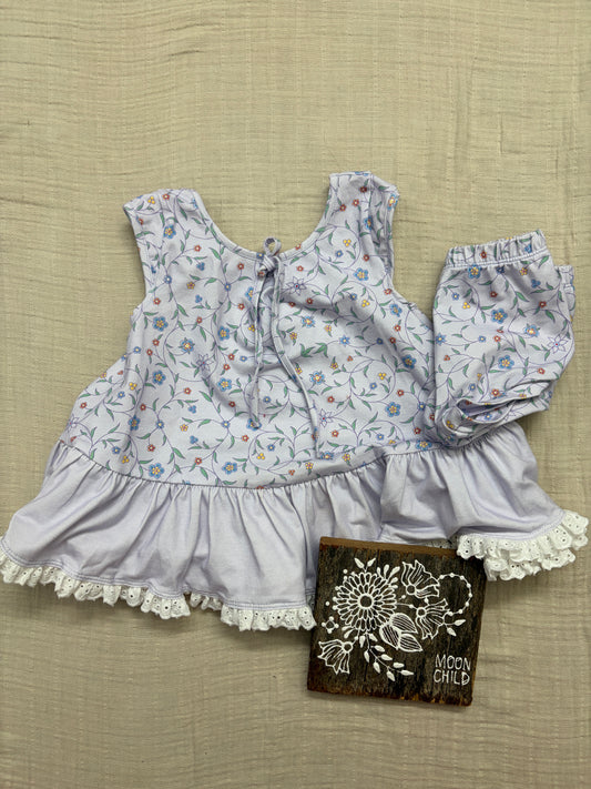 Omi Jo lilac floral dress with bloomers 6/12