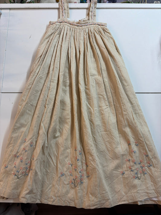 4t Well Dressed Wolf HTF khaki maxi dress with floral embroidery detail