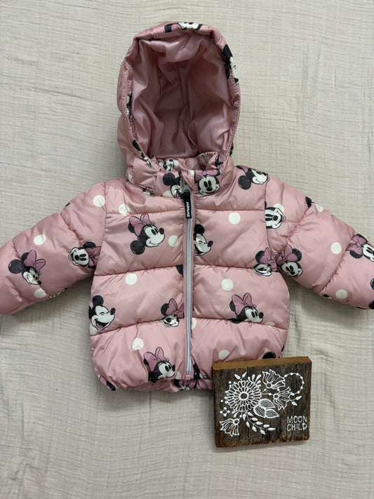H&M Minnie blush bg Puffer jacket 6/12