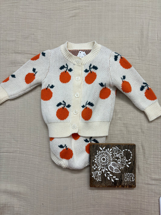 Small Shop oranges sweater and knit romper
