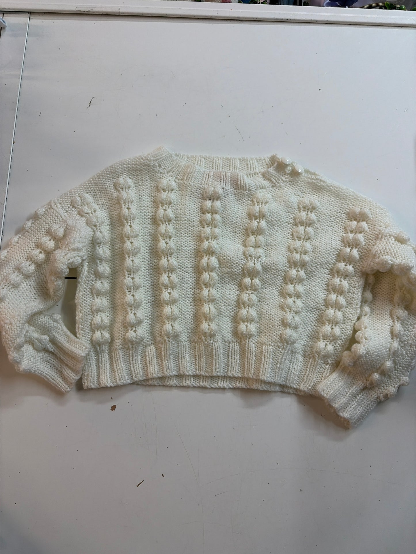 4t Vintage Custom Made bobble off white sweater