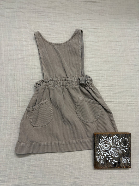 Zara apron dress tan