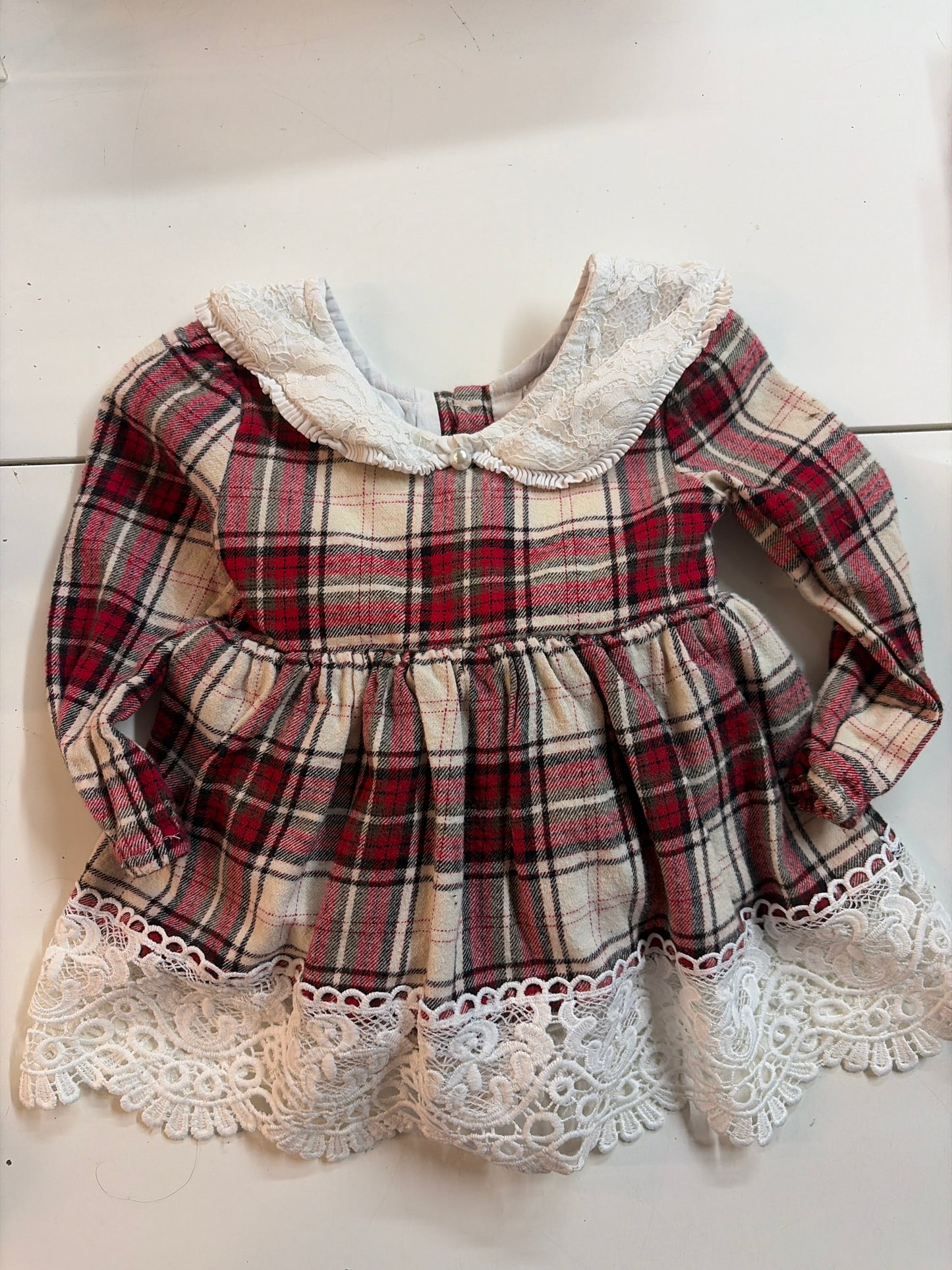 12-18mo Bums and Roses plaid dress