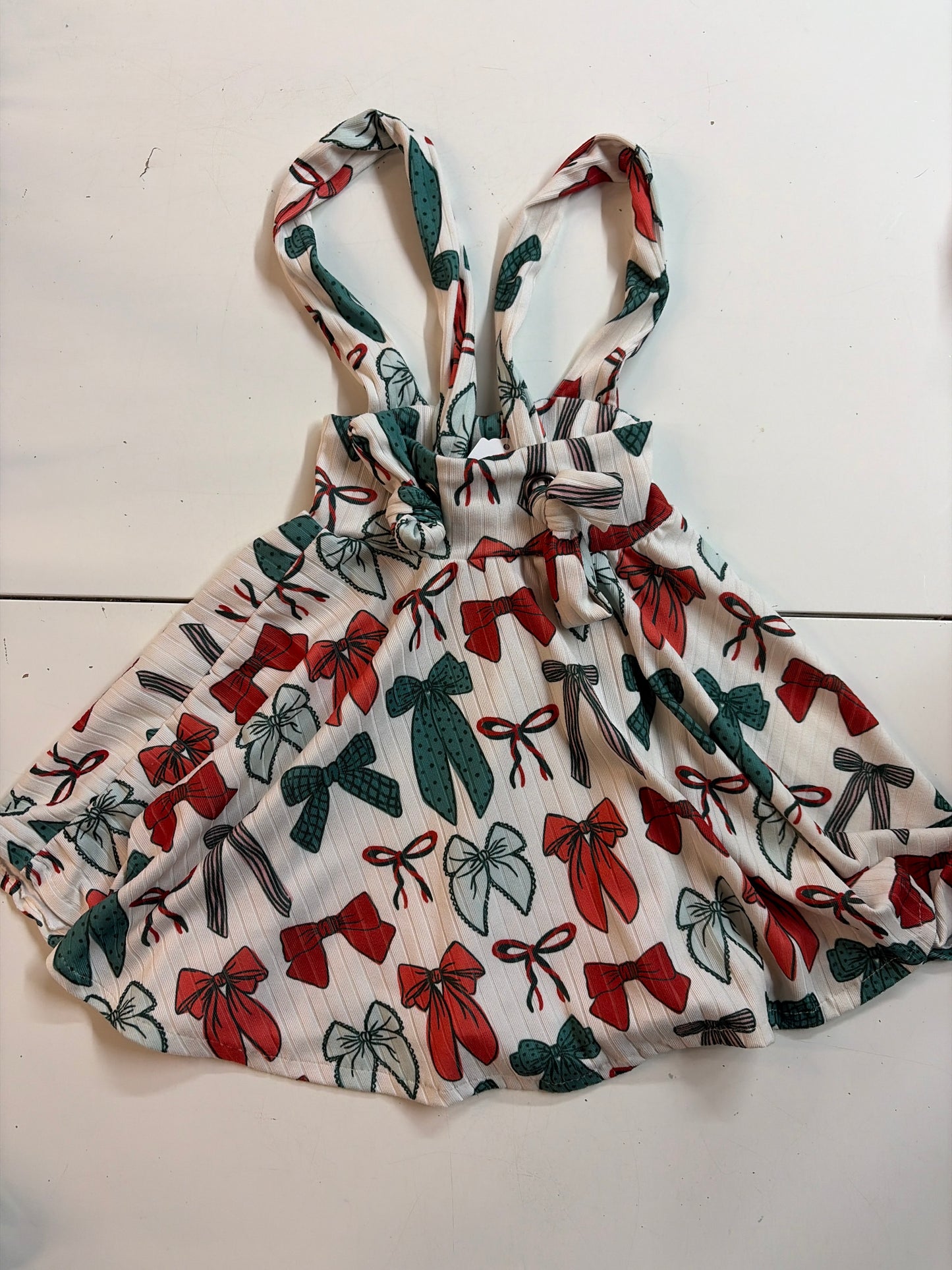 3/4t Small shop Holiday bow suspender dress