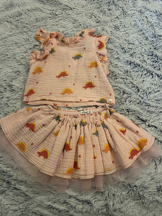 18-24m oh baby! Dinosaur skirt and top combo