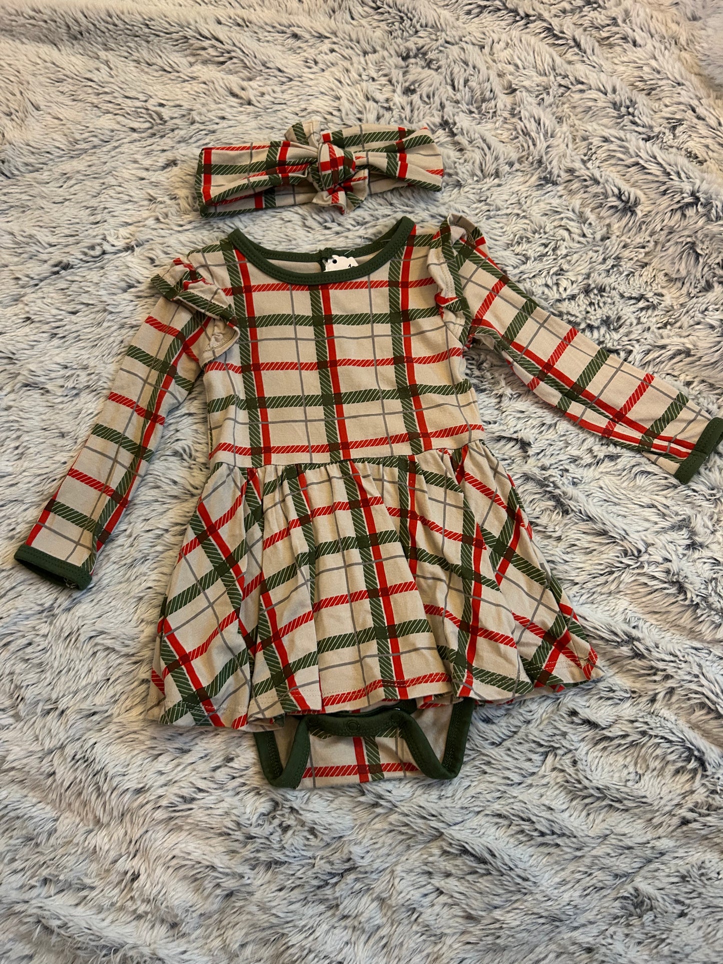 6-12m Kyte Romper Dress with matching headband