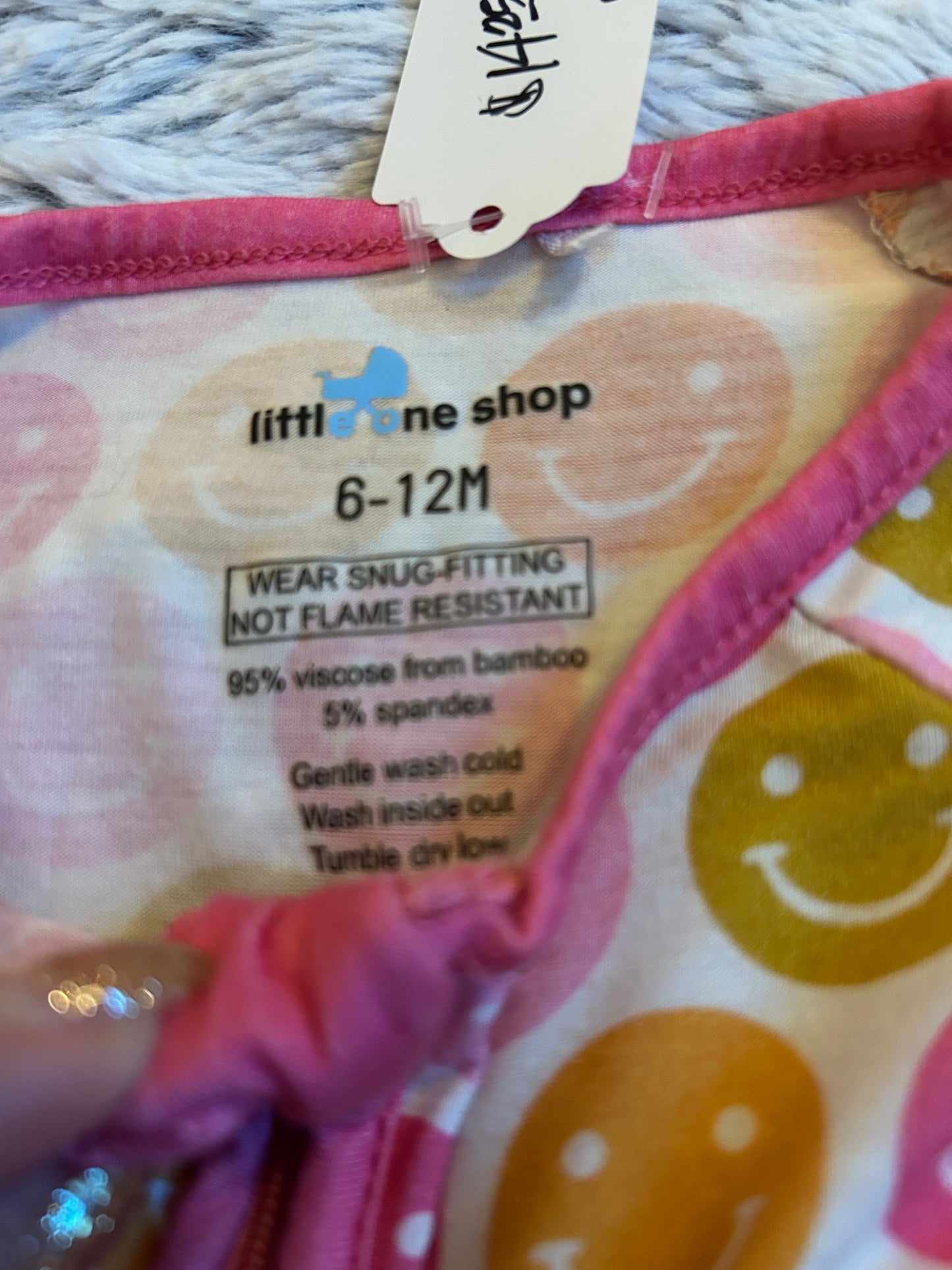 6-12m Little One Shop Smiley Zippy Onesie