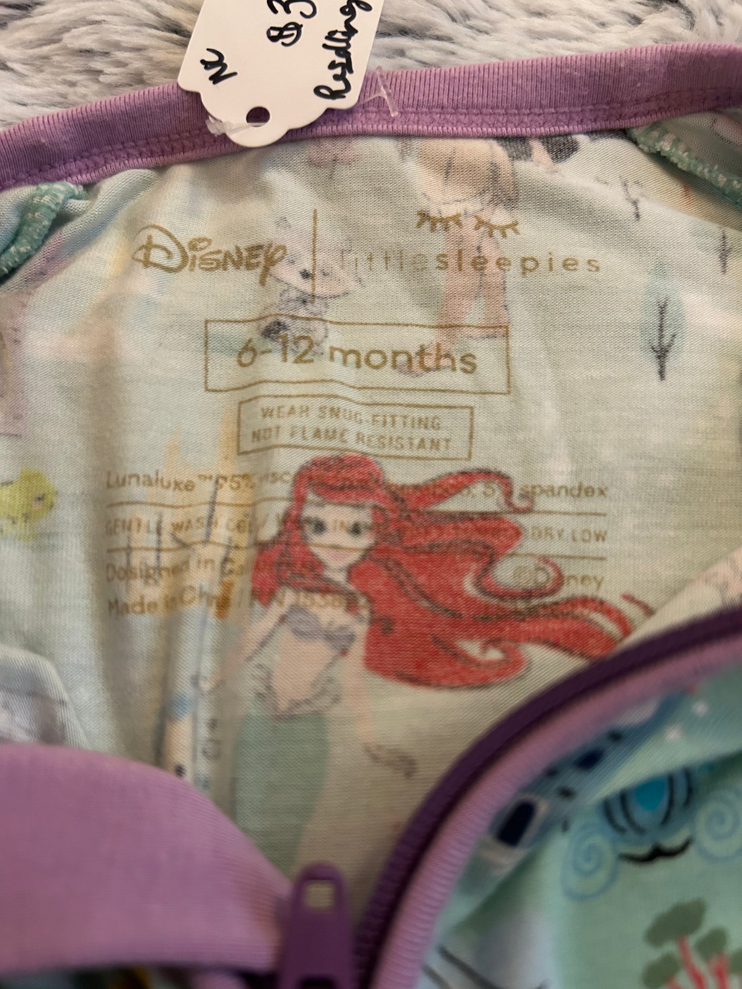 6-12m Little Sleepies Disney Zippy Onesie