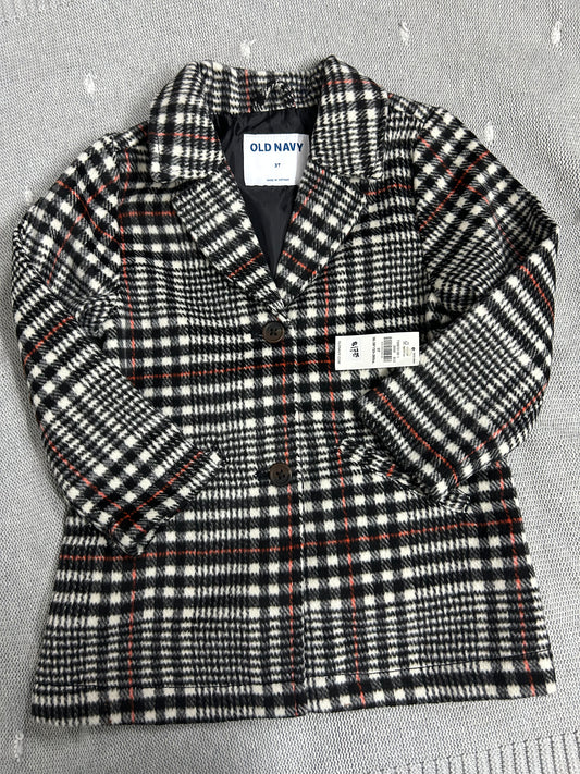3T Old Navy NWT plaid pea coat